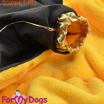 ForMyDogs Комбинезон зимний на подкладке из мягкого меха, цвет коричневый/золото, модель для мальчиков, размер 8 (фото, вид 1)