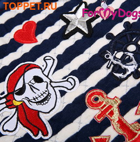 ForMyDogs Толстовка для собак "Пират" синяя из трикотажа с капюшоном, размер 10 (вид 1) ForMyDogs Толстовка для собак "Пират" синяя из трикотажа с капюшоном, размер 10 (фото, вид 1)