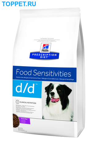 HILL'S Диета для собак D/D Утка/Рис лечение пищевых аллергий сух. (фото, вид 1)