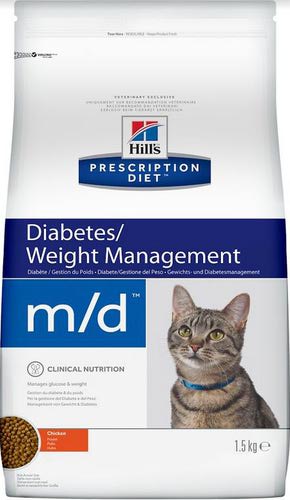 HILL'S PD Feline m/d Для кошек, обмен веществ, лечение сахарного диабета, ожирение, сух.1,5кг (фото, вид 1)