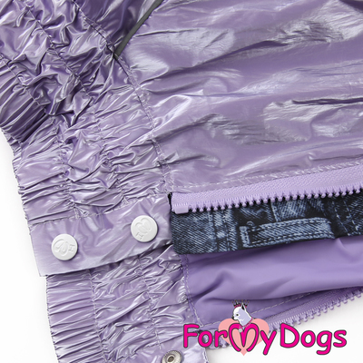 ForMyDogs Дождевик для больших собак "Джинса" сиреневый, модель для девочек, размер D3 (фото, вид 2)