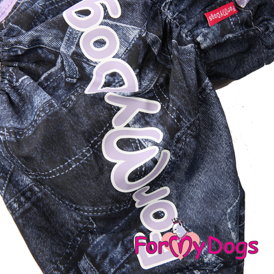 ForMyDogs Дождевик для больших собак "Джинса" сиреневый, модель для девочек, размер D3 (фото, вид 3)