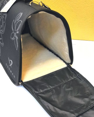 DOGMAN Сумка -переноска для собак и кошек Лира №4М меховая, цвет черный (фото, вид 3)