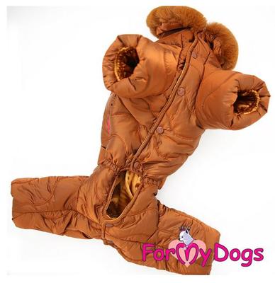 ForMyDogs Комбинезон для собак коричневый, размер 14, для мальчиков (фото, вид 2)
