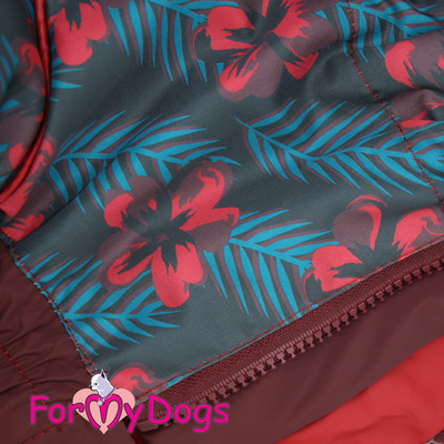 ForMyDogs Дождевик для больших собак, вишневый, модель для девочки, размер С2 (фото, вид 1)