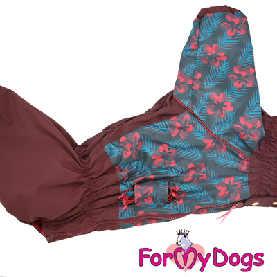 ForMyDogs Дождевик для больших собак, вишневый, модель для девочки, размер С2 (фото, вид 3)