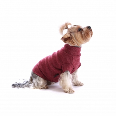 P&D Джемпер для собак из шерсти "Лапки" бордовый S, L, XL (фото, вид 1)