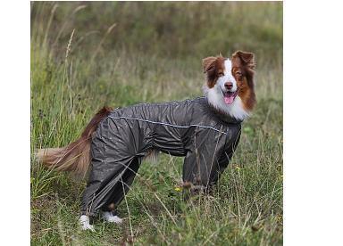 Osso Fashion Дождевик для крупных собак, модель для девочки, черный, спина 70см (фото, вид 1)