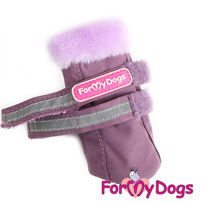 ForMyDogs Сапоги для собак из нейлона, фиолетовые, размер №1, №2 (фото, вид 3)