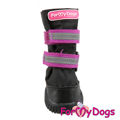 ForMyDogs Сапоги для крупных собак из нейлона с усиленной защитой от воды, черно/фиолетовые, размер №9 (фото, вид 1)