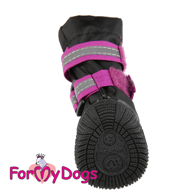 ForMyDogs Сапоги для крупных собак из нейлона с усиленной защитой от воды, черно/фиолетовые, размер №9 (фото, вид 2)