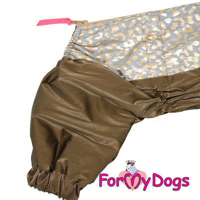 ForMyDogs Дождевик для собак коричневый металлик, модель для девочек, размер №10,№12,№14,№16,№18 (фото, вид 5)