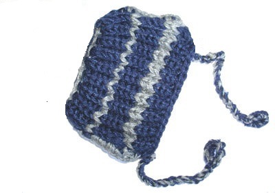 Шапочка вязанная синяя, размер М/L (фото, вид 1)