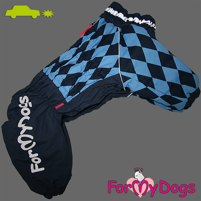 ForMyDogs Комбинезон для собак синий для мальчиков, размер С2, С3 (фото, вид 3)