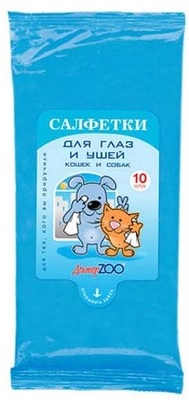 Доктор ЗОО Салфетки для глаз и ушей 10 шт. в упаковке Доктор ЗОО Салфетки для глаз и ушей 10 шт. в упаковке