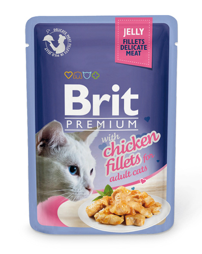 Brit Care Пауч Премиум для кошек Куриное филе в желе 85г*24шт