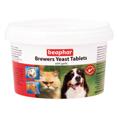 Beaphar Brewers Yeast Tablets Витамины с пивными дрожжами и чесноком для собак и кошек, 250 таб