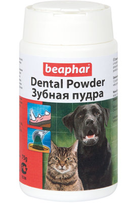 Beaphar Зубная пудра Dental Powder для кошек и собак, 75г