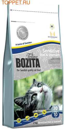 Bozita Корм Для кошек с чувствительным пищеварением с курицей, лосем, овсом и рисом, сух.