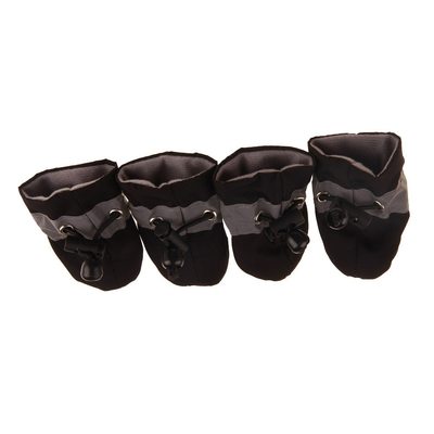 Al1 Ботиночки для собак черные на флисе, размер №3 (фото)