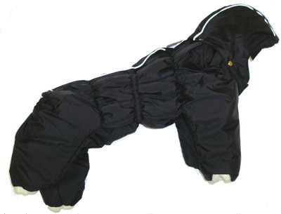 ZooAvtoritet Комбинезон для собак Дутик, черный, размер L, спина 32-36см (фото)