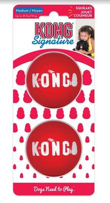 Kong Игрушка для собак Мячик М, 2 шт, d.6,4см (фото)
