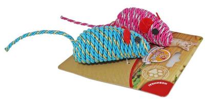 DOGMAN Игрушка для кошек Мышка гремящая плетеная 7см(2шт в уп)