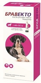 Intervet Бравекто капли спот-он от блох и клещей для собак 40 - 56 кг 1400 мг