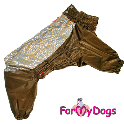 ForMyDogs Дождевик для больших собак, коричневый/золотой, модель для девочки, размер С3 (фото)