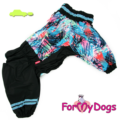 ForMyDogs Комбинезон для больших собак черно/голубой, размер D3, модель для мальчиков (фото)
