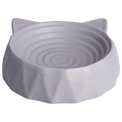 КерамикАрт Миска керамическая для кошек круглая с ушками 220 мл, серый