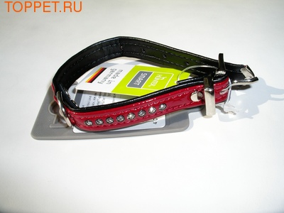 Hunter Ошейник Modern Kroko Luxus 27/11 (20-24см), красный, с камнями Swarovski Hunter Ошейник Modern Kroko Luxus 27/11 (20-24см), красный, с камнями Swarovski