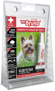 М.Бруно Капли инсектоакарицидные Eхtra для собак от 2 до 5кг/ 0,5мл с 5-ти месячного возраста