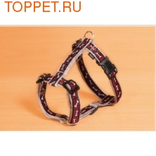 TRIXIE Шлейка для собак Косточки 30-40см /15мм, бордовая, нейлон TRIXIE Шлейка для собак Косточки 30-40см /15мм, бордовая, нейлон