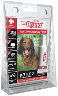 М.Бруно Капли инсектоакарицидные Eхtra для собак от 5 до 10кг/ 0,8мл с 5-ти месячного возраста
