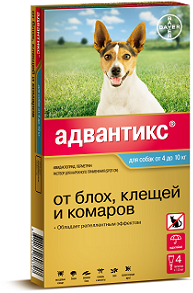 Bayer Адвантикс 100С капли от блох и клещей для собак от 4 до 10 кг Bayer Адвантикс 100С капли от блох и клещей для собак от 4 до 10 кг