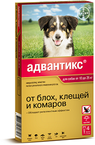 Bayer Адвантикс 250С капли от блох и клещей для собак от 10 до 25 кг Bayer Адвантикс 250С капли от блох и клещей для собак от 10 до 25 кг