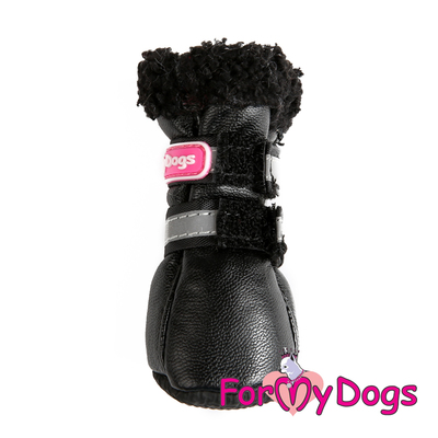 ForMyDogs Ботиночки зимние для собак, черные, размер №0 (фото)