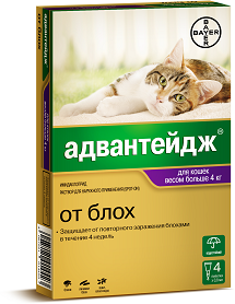 Bayer АДВАНТЕЙДЖ 80К капли от блох для кошек свыше 4 кг Bayer АДВАНТЕЙДЖ 80К капли от блох для кошек свыше 4 кг