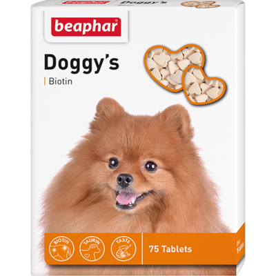 Beaphar Витамины DOGGY`S BIOTIN для собак с биотином (75 табл.)