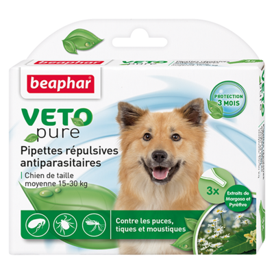 Beaphar БиоКапли для собак средних пород 15-30кг от блох и клещей 3 пипетки