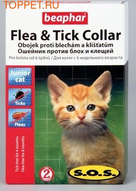 Beaphar Ошейник SOS для котят от блох и клещей 35см Beaphar Ошейник SOS для котят от блох и клещей 35см