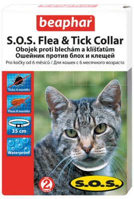 Beaphar Ошейник SOS для кошек от блох и клещей 35см Beaphar Ошейник SOS для кошек от блох и клещей 35см
