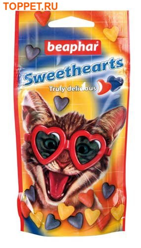 Beaphar Sweethearts Лакомство для кошек Сердечки со вкусом курицы 1200шт