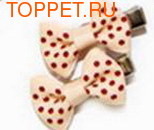 ForMyDogs Зажим + 2 латексные резинки для волос "Бантик" 3см, цвет бежевый.