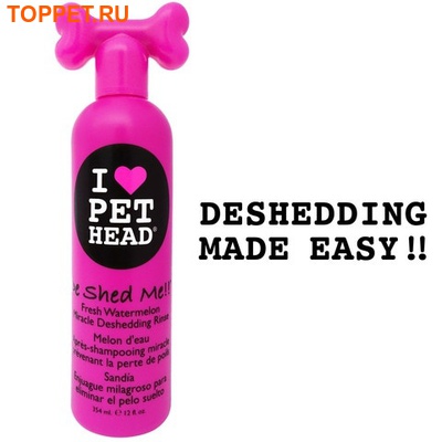 Pet Head DE SHED ME!! for Dogs Кондиционер арбузный "Чудо-Линька" для линяющих Собак с кокосовым маслом, 355мл Pet Head DE SHED ME!! for Dogs Кондиционер арбузный "Чудо-Линька" для линяющих Собак с кокосовым маслом, 355мл