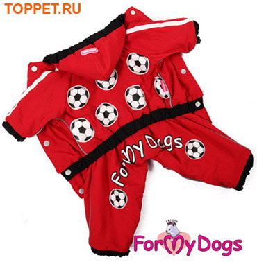 ForMyDogs Дождевик для собак Серия "Футбол"с капюшоном, красный, модель для девочек, размер 10 ForMyDogs Дождевик для собак Серия "Футбол"с капюшоном, красный, модель для девочек, размер 10