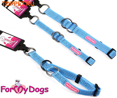 ForMyDogs Ошейник-удавка для собак, размер М (2,0см х 26-38см), цвет голубой ForMyDogs Ошейник-удавка для собак, размер М (2,0см х 26-38см), цвет голубой