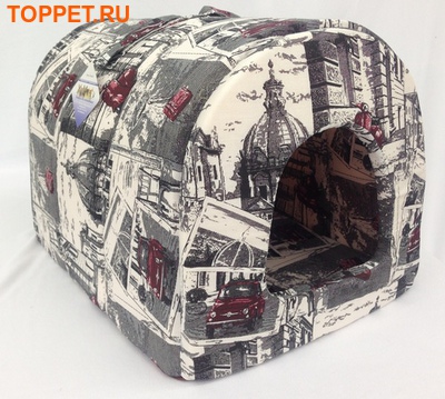 Бобровый дворик Домик - Нора для собак и кошек, "Город", 53*39*39см Бобровый дворик Домик - Нора для собак и кошек, "Город", 53*39*39см