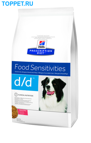 HILL'S Диета для собак D/D Лосось/Рис лечение пищевых аллергий сух. (фото)